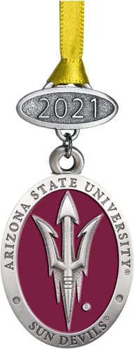 Miniatura 3 de Adorno de Alabama sin fecha Adorno de árbol de Navidad esculpido a mano Incrustación de metal de peltre Alma Mater intrincadamente elaborada