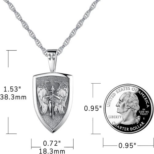 Miniatura 159 de Eusense San Miguel San Cristóbal San Benito San Judas Virgen María Collar chapado en oro 925 joyería religiosa para hombres y mujeres, collar