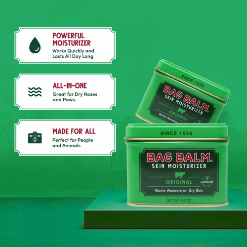 Miniatura 3 de Bag Balm Vermont's Original Pet Paw & Skin Balm - Crema hidratante para patas secas y agrietadas, narices y piel áspera, 8 onzas, paquete de 2