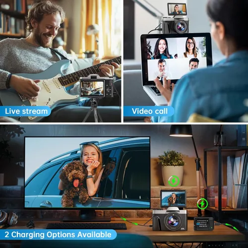 Miniatura 7 de Cámara digital 4K para fotografía con WiFi, cámara de vlogging de enfoque automático para video de YouTube de 3 pulgadas, cámara de viaje