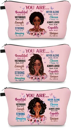 Miniatura 22 de Bolsa de maquillaje afroamericana para monedero, bolsas de cosméticos negras afro para mujer, regalo inspirador, pequeña bolsa de cosméticos