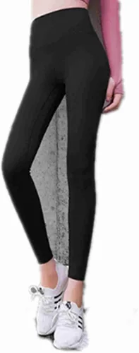 ZHAOXIAN Pantalones de yoga de cintura alta con bolsillos, control de abdomen, pantalones de entrenamiento para mujer, leggings de yoga elásticos en