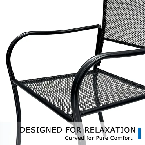 Miniatura 4 de 2-Pack Metal Patio Chairs, All-Weather Outdoor Dining Chairs with Breathable Mesh for Garden, Pool, Backyard & Lawn