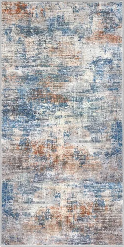 Miniatura 847 de IOHOUZE Alfombra abstracta lavable de 3 x 12 pies para pasillos, antideslizante para cocina, camino de entrada de lana sintética para interiores