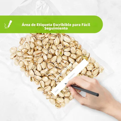 Miniatura 4 de Bonsenkitchen Bolsas precortadas al vacío de 100 cuartos de galón de 8 x 12 pulgadas, sin BPA, bolsa selladora de alimentos texturizada de grado