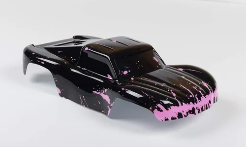 Miniatura 5 de SummitLink Reemplazo de cuerpo personalizado compatible con color rosa fangoso sobre negro para automóvil o camión RC escala 1/16