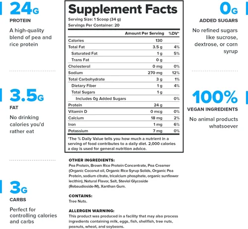 Miniatura 2 de LEGION Plant+ Proteína vegana en polvo - Mezcla de proteína a base de plantas de arroz y guisante. Sin gluten, sin OMG, naturalmente endulzada