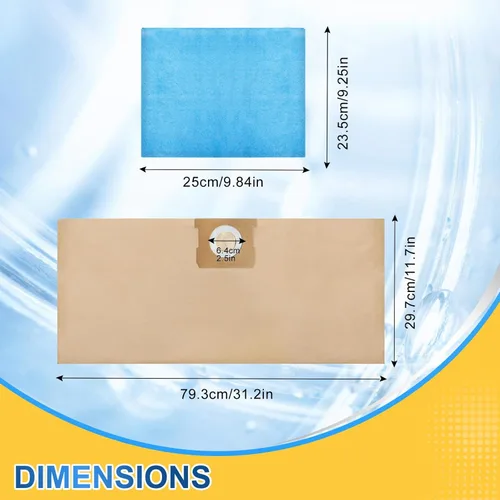Miniatura 7 de KEEPOW Paquete de 11 (9+2) 19-3100 bolsas para aspiradora Stanley de 5 a 6 galones para aspiradoras húmedas/secas, bolsas de filtro desechables