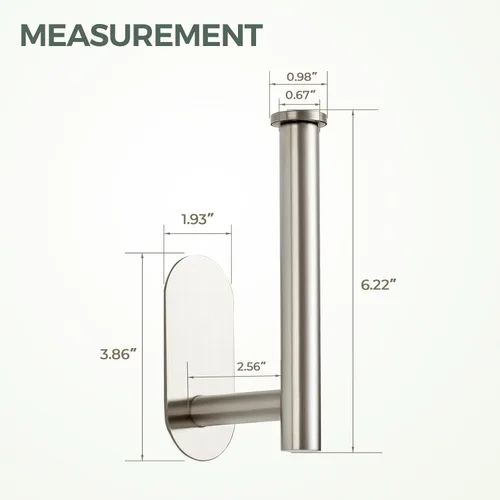 Miniatura 5 de Paquete de 2 soportes adhesivos para rollos de papel higiénico - Acero inoxidable SUS304 níquel cepillado, soporte para papel higiénico a prueba