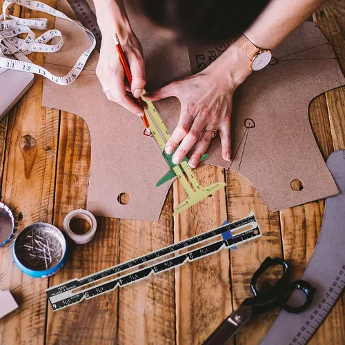 Miniatura 5 de 2 piezas Medidor de Costura Deslizante 5 en 1 Práctico Herramientas de Quilting para Principiantes Funciona como Medidor en T, Medidor