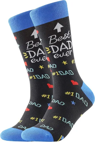 BONANGEL Dad Socks Mens Funny Novelty Crazy Funky Socks Best Gifts for Fathers Day Birthday Christmas from Daughter Son