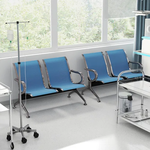Miniatura 12 de Kinfant Silla de sala de espera de 2 asientos, sillas de recepción de invitados de oficina con respaldo ergonómico, banco de espera de aeropuerto