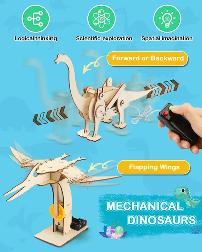 Miniatura 3 de Poraxy Juguetes de dinosaurio, kits STEM 4 en 1 para niños de 8 a 10 años, juguetes para edades de 8 a 13 años, proyectos de construcción de ciencia