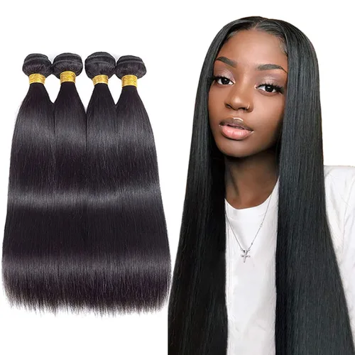 Miniatura 32 de Extensiones de cabello humano lacio 12A con cierre de encaje HD de 5 x 5 (16, 18, 20 + 14 pulgadas), tejido de cabello humano virgen brasileño 100%