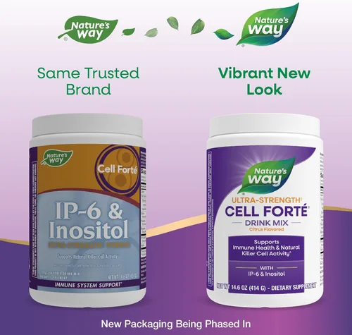 Miniatura 2 de Nature's Way Ultra Strength (1) Cell Forté Drink Mix, IP-6 y suplemento en polvo de inositol, apoya la salud inmunológica y la actividad natural