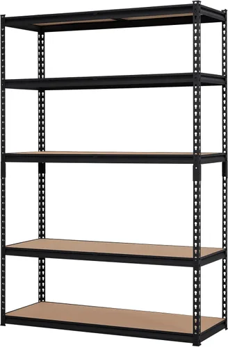 GarveeHome Estantes de almacenamiento resistentes, 5 niveles de 48 x 24 x 72 pulgadas, estantería de almacenamiento ajustable para garaje, estante