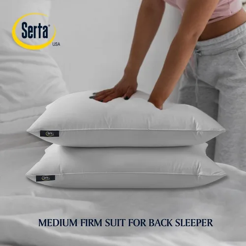 Miniatura 2 de Serta Juego de 2 almohadas refrescantes HeiQ de 240 hilos suaves e hipoalergénicas para dormir de espalda