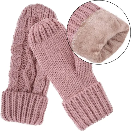 Miniatura 5 de Andorra Juego de corro, bufanda y guantes de tejido de cable, para mujer, 3 en 1, suave y cálido