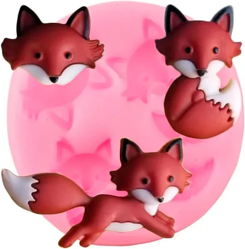 Miniatura 5 de Molde de silicona 3D de animales de zoológico, elefante, zorro, koala, oso, perro, toro, para bricolaje, caramelos, gelatina, pudín, fondant