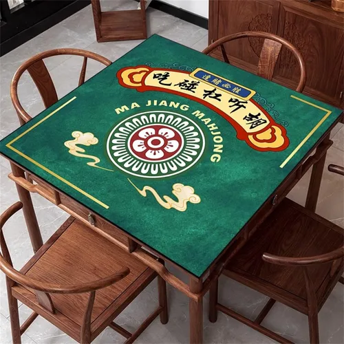 Miniatura 8 de Tapete de mesa Mahjong, antideslizante, para Mahjong, Dominos, Poker, Paigow, juego de cartas, 31.5 x 31.5 pulgadas (31.5 x 31.5 in)