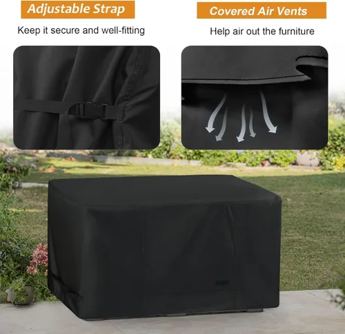 Miniatura 6 de NettyPro Cubierta para caja de cubierta, resistente a la decoloración, resistente a la decoloración, para patio al aire libre, funda de banco