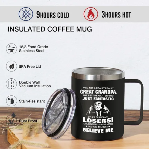 Miniatura 3 de Abledn Regalos de Navidad para el Abuelo - Taza Divertida Regalos de Cumpleaños del Abuelo - Regalo para Abuelos de Nieta Nieto - Regalo