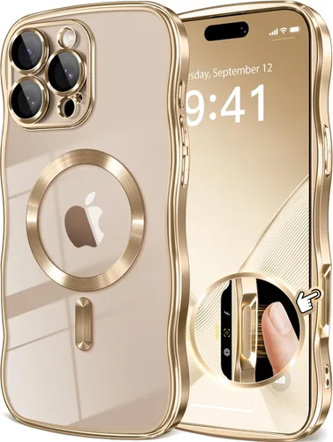Miniatura 31 de GVIEWIN Funda para iPhone 16 Pro Compatible con MagSafe, Mejorada [Protección Completa de la Cámara][Marco de Ondas Lindo][Protección de Grado