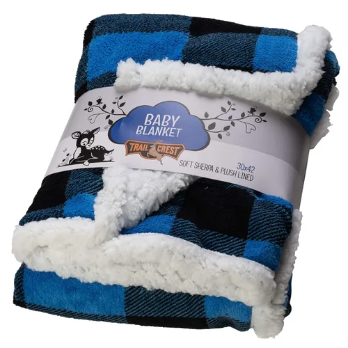 Manta de bebé de forro polar sherpa ultrasuave | Manta acogedora de felpa para niños | Cuadros reversibles | Lavable | Tamaño amplio para mayor