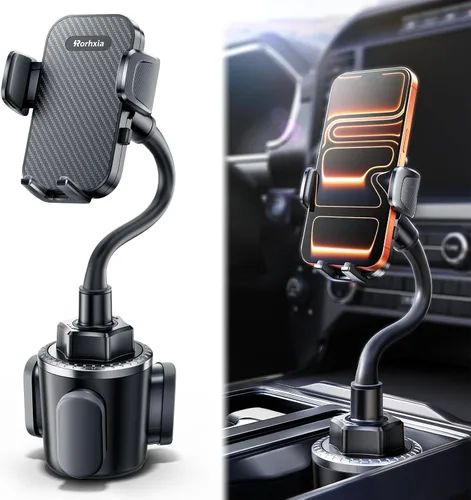 Rorhxia Soporte para teléfono con portavasos de 13 pulgadas, [Disfruta de la comodidad, flexibilidad y estabilidad] Soporte de teléfono con cuello