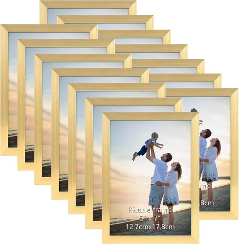 Miniatura 15 de Hoikwo 18 paquetes de marcos de fotos de plástico negro de 3.5x5 multifuncionales con cubierta de plástico para fotos familiares, obras de arte