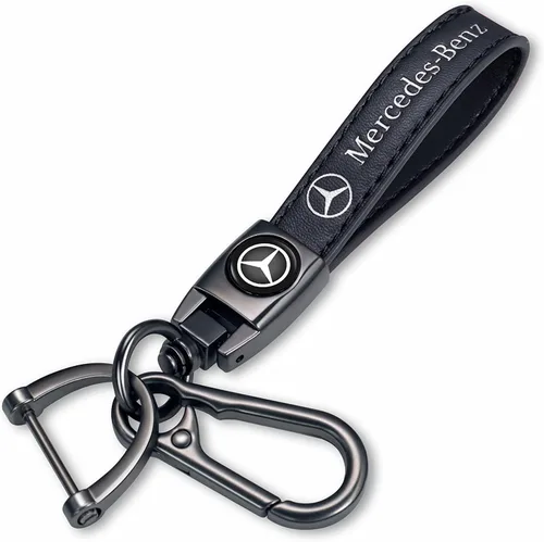 Miniatura 7 de Llavero de cuero genuino para llavero llavero para hombres y accesorios Woean negro, Negro 01