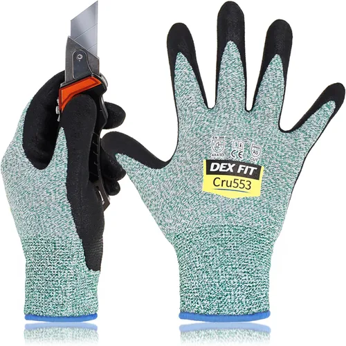 Miniatura 28 de DEX FIT Guantes resistentes a cortes nivel 5 Cru553, ajuste elástico cómodo 3D, agarre de potencia, grado profesional, delgados, compatibles