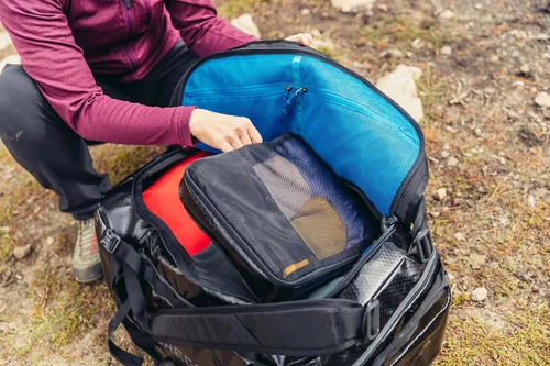 Miniatura 9 de Gregory Alpaca - Bolsa de lona resistente al agua para viajes de aventura y equipo con cubo de embalaje incluido, Negro obsidiana, 100L
