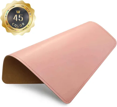 Miniatura 15 de Alfombrilla de mouse de cuero con borde cosido, base de microfibra con antideslizante impermeable, alfombrilla de mouse para computadoras, laptop, 8