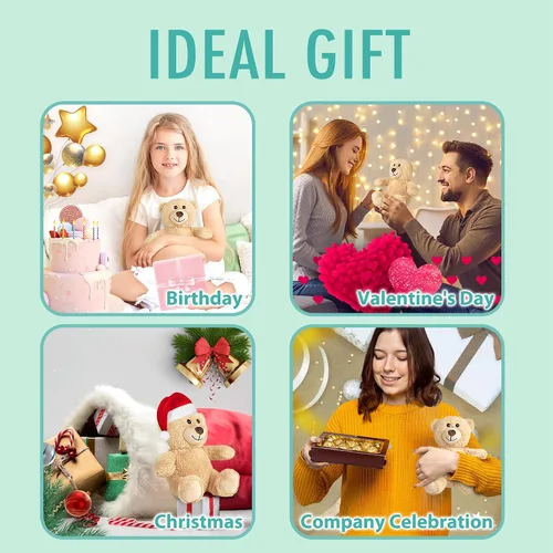 Miniatura 7 de BenBen Oso de peluche, oso de peluche de 8 pulgadas, paquete de 2 juguetes de peluche para baby shower, decoración de Pascua, regalo para niños