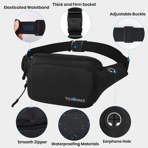 Miniatura 3 de Riñonera para mujeres y hombres con cinturón para correr, XX-Negro, Deporte, a la moda
