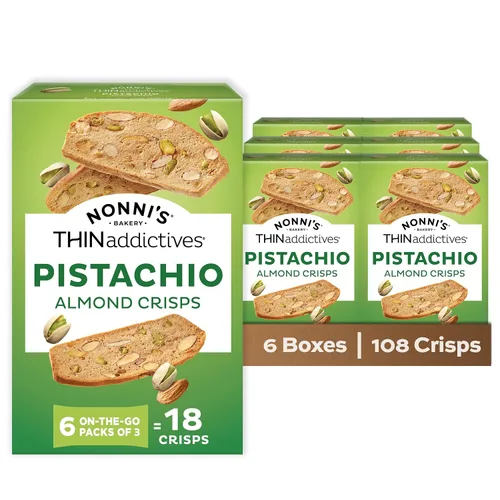 Miniatura 10 de Nonni's Pistachio Almond Thins (18 galletas - 6 paquetes de 3)