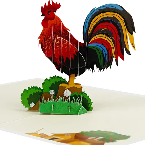 Miniatura 11 de iGifts And Cards Cow Barn 3D Pop Up Tarjeta de felicitación – Animales, molino de viento, granja, ganado, lácteos, sol, wow, diversión, mitad
