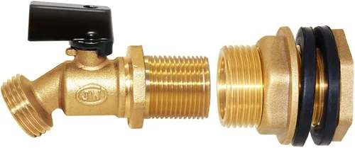 Miniatura 10 de Joywayus - Válvula de cuarto de vuelta de bola de 3/4 pulgadas roscada de latón para contenedor de agua/barril de lluvia con montaje de mamparo