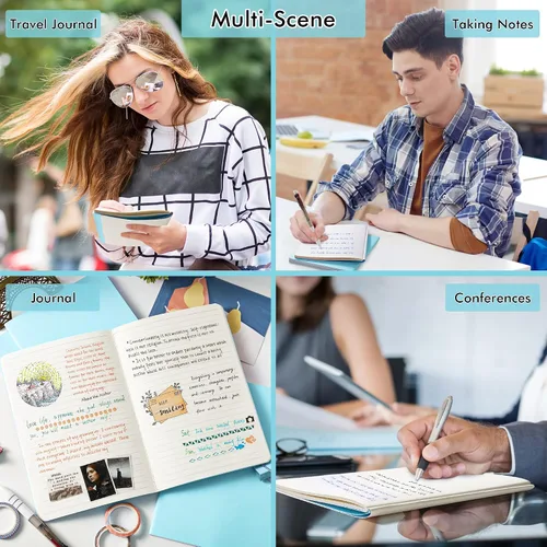Miniatura 6 de feela Paquete de 16 cuadernos de tapa suave a granel, cuadernos rayados universitarios para el trabajo para mujeres y niñas, diario de viaje en 16