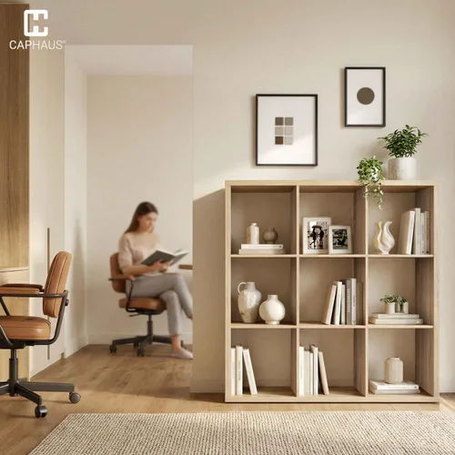 Miniatura 9 de CAPHAUS Estante organizador de almacenamiento de 13 pulgadas, con borde exterior extragrueso, divisor de estante de almacenamiento abierto, Roble