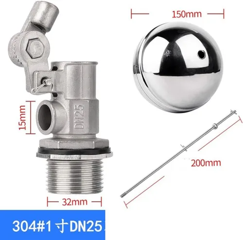 Miniatura 3 de 304 Stainless Steel Adjustable Float Valve for Water Tank - 1/2", 3/4", 1" - Automatic Water Level Control(1inch)