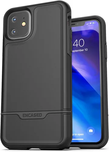 Miniatura 6 de ENCASED Funda para cinturón con clip para iPhone 11 (2019 Rebel Armor) Funda protectora resistente de cuerpo completo con soporte (Negro)