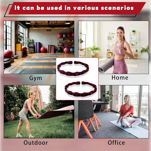 Miniatura 6 de 2PCS Elastic Yoga Stretching Strap with 12 Loops Stretch Resistance Exercise Bands for Yoga,Pilates,Dance,Rhythmic Gymnastics,Physical