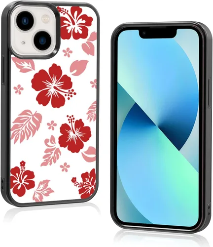 Miniatura 50 de Funda para iPhone 8 Plus y iPhone 7 Plus, linda funda Kawaii azul hibisco hawaiano floral estética floral para niñas preppy mujeres