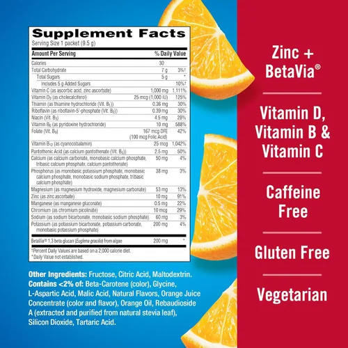 Miniatura 7 de Emergen-C Immune+ Apoyo Inmunológico de Triple Acción en Polvo, BetaVia (R), 1000 mg de Vitamina C, Vitaminas B, Vitamina D y Antioxidantes, Súper