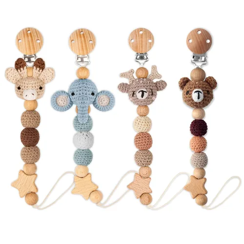 Miniatura 12 de Clip para chupete, lindo clip para chupete de animales para niños y niñas, la mayoría de los chupetes, mordedores de bebé, baby shower y artículos