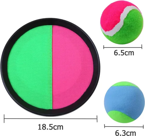 Miniatura 2 de Aneco Juego de palas de disco y pelota de lanzamiento con bolsa de almacenamiento, 6 paletas y 6 pelotas Negro