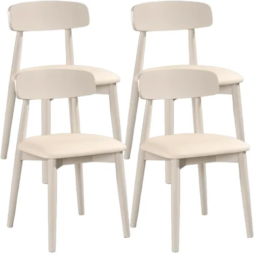 Miniatura 21 de YVYKFZD Solid Wood Dining Chairs, Armless Dining Room Chair Set, Leather Upholstered Kitchen Chairs, Comfy Side Chair with Curved Back, for