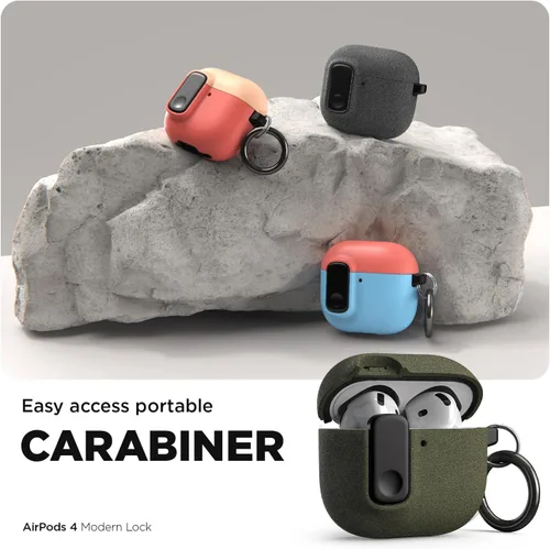 Miniatura 6 de VRS DESIGN Funda con Candado Moderno para Apple Airpods de 4ª Generación (2024), Protección Resistente con Cierre Seguro para Estuche de Airpods 4